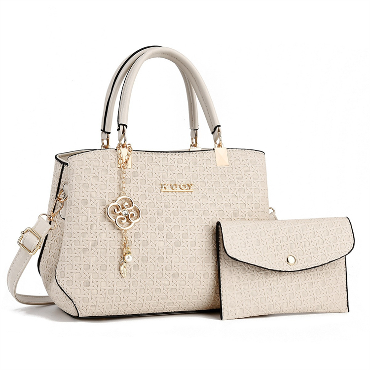 2025 Ladies's New Bag - European and American Pattern Giant Capability Two-Piece Textured Embossed Hand and Shoulder Bag