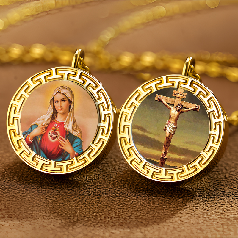 Customized Picture Pendant Necklace that includes Virgin Mary and Jesus - European American Explosive Cross Non secular Equipment