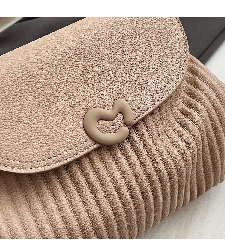 FANXI RTS INS Common Girls's Purse with Wrinkle Design - Trendy Plain Purse for Shoulder and Underarm, Tender PU Designer Bag